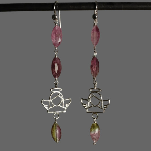 Orecchini ANGELI di LUCE tormalina rosa - margangels.com